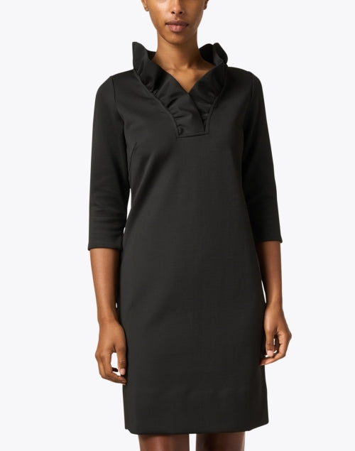 BLACK RUFFLE NECK DRESS - Molly's! A Chic and Unique Boutique 