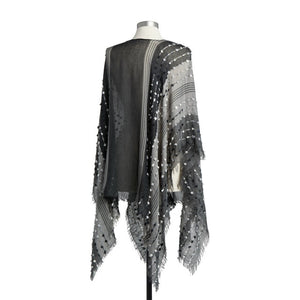 TEXTURED PONCHO-BLACK - Molly's! A Chic and Unique Boutique 