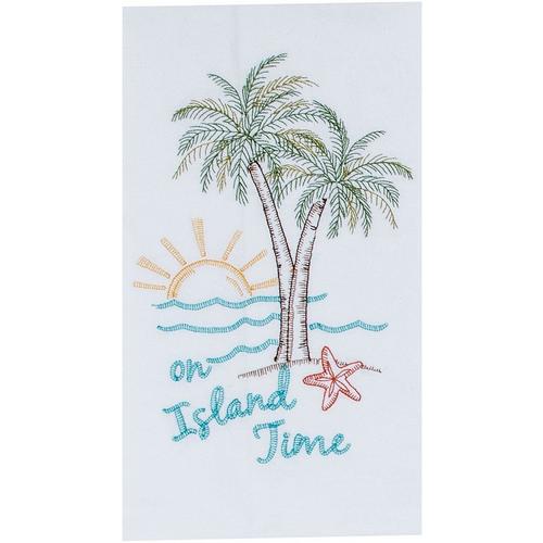 ON ISLAND TIME EMBROIDERED FLOUR SACK TOWEL - Molly's! A Chic and Unique Boutique 