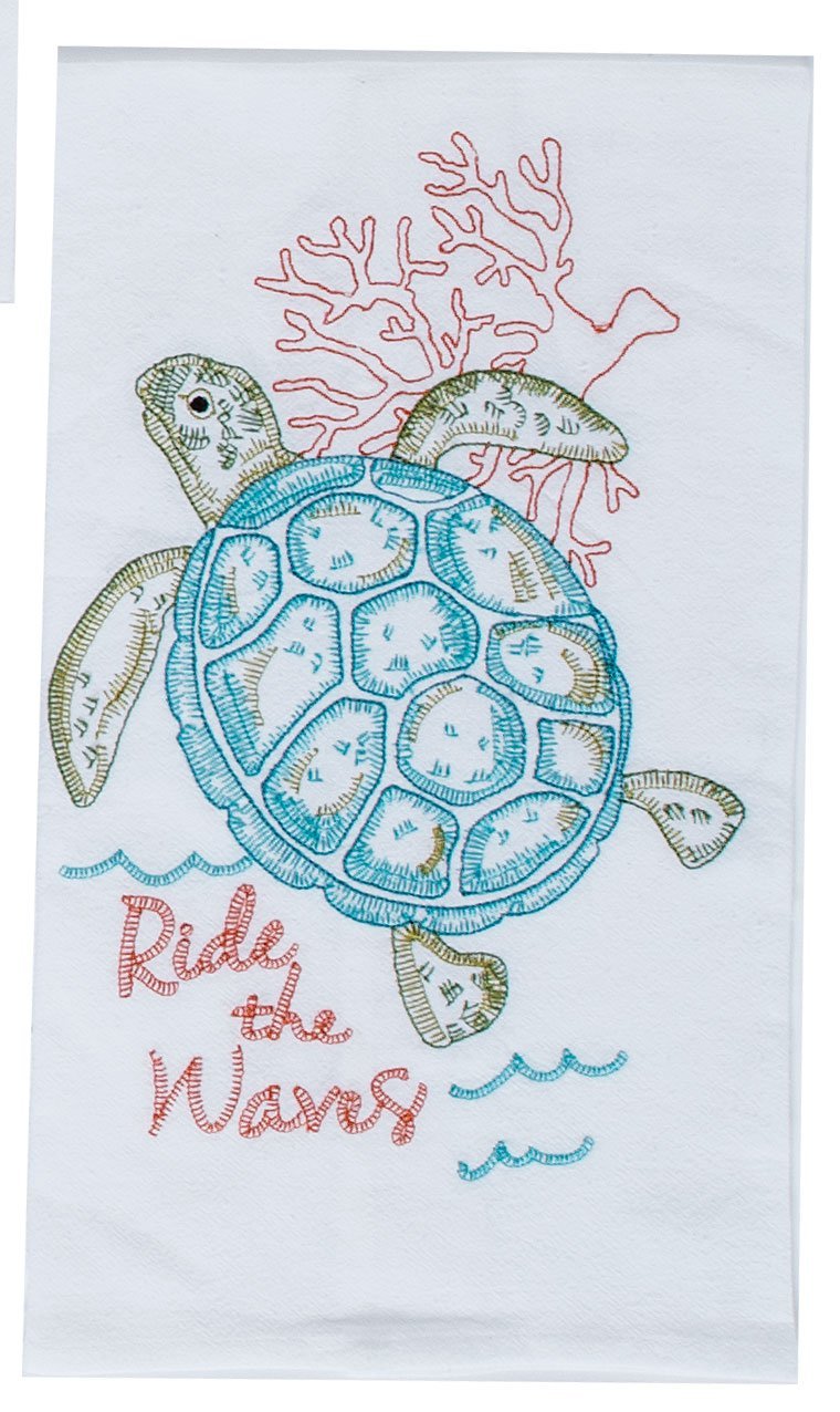 RIDE THE WAVES EMBROIDERED FLOUR SACK TOWEL - Molly's! A Chic and Unique Boutique 