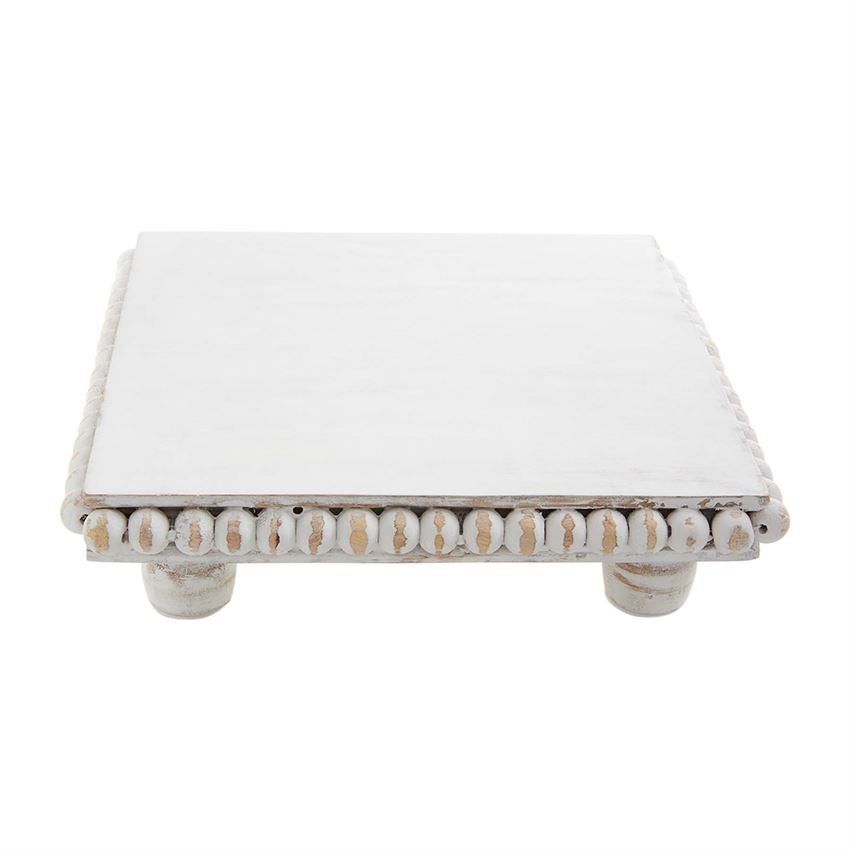 White Wood Beaded Trivet - Molly's! A Chic and Unique Boutique 