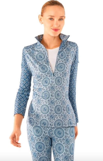 JOCK GIRL HALF ZIP PULLOVER (NAVY) - TPJGSL - Molly's! A Chic and Unique Boutique 