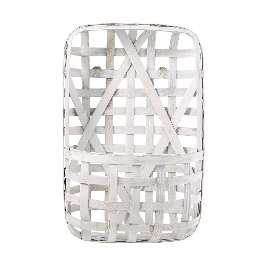 White Tobacco Basket Wall Pocket - Molly's! A Chic and Unique Boutique 